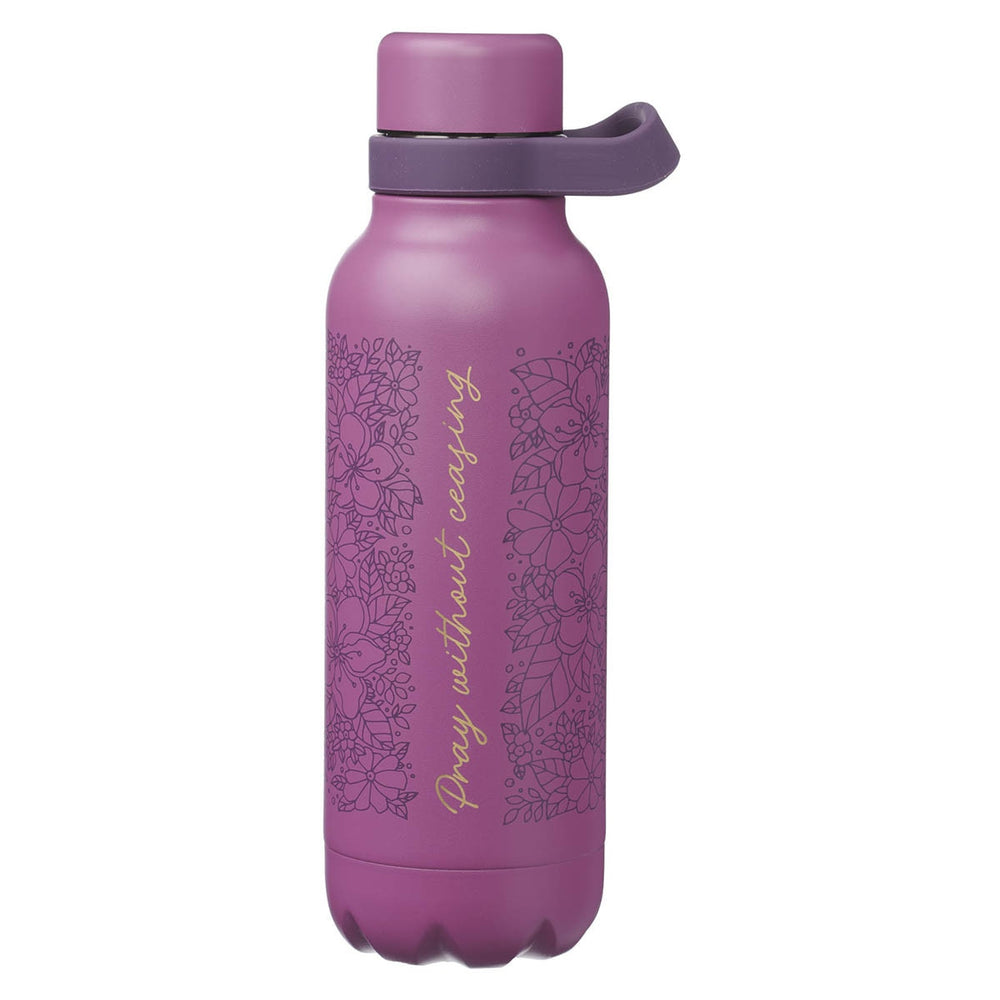 Botella de Agua en Acero Inoxidable Pray Without Ceasing