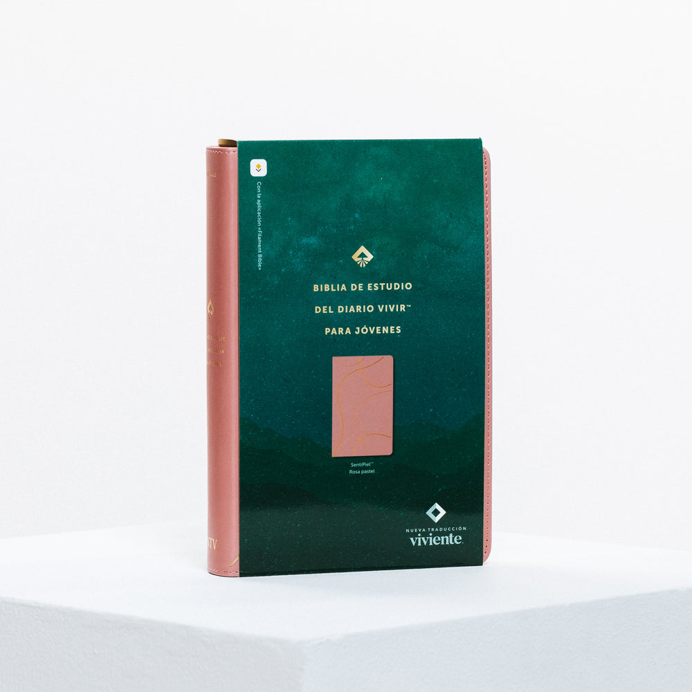 Biblia de estudio del Diario Vivir para jóvenes, sentipiel rosa - NTV