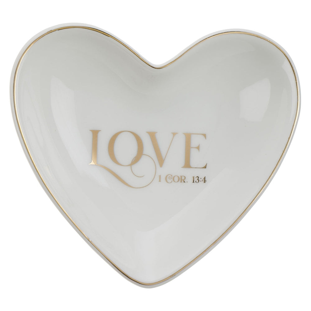 Joyero de cerámica blanco, Love