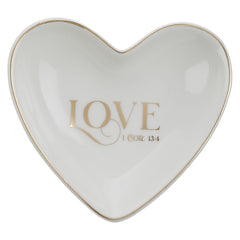 Joyero de cerámica blanco, Love