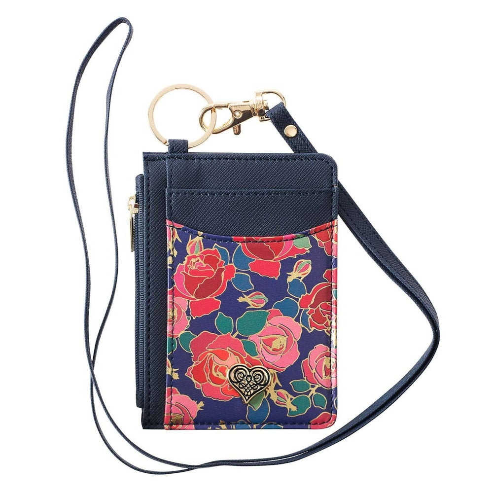 Porta Credencial y Tarjetas Floral con Corazón en Cuero Sintético