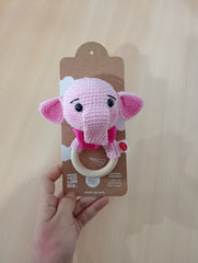 Sonajero de aro madera diseño elefante