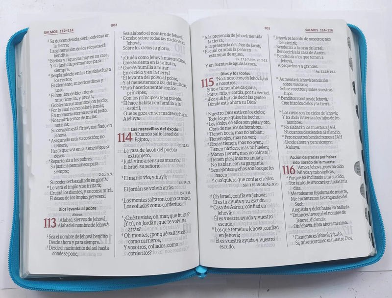 Biblia aguamarina, letra gigante con cierre - RVR 1960