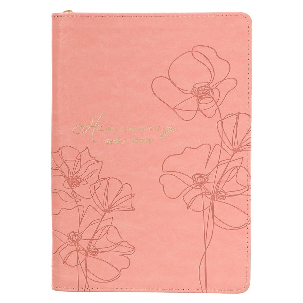 DIARIO DE PIEL SINTÉTICA , COLOR ROSA "MERCY BLOSSOM"