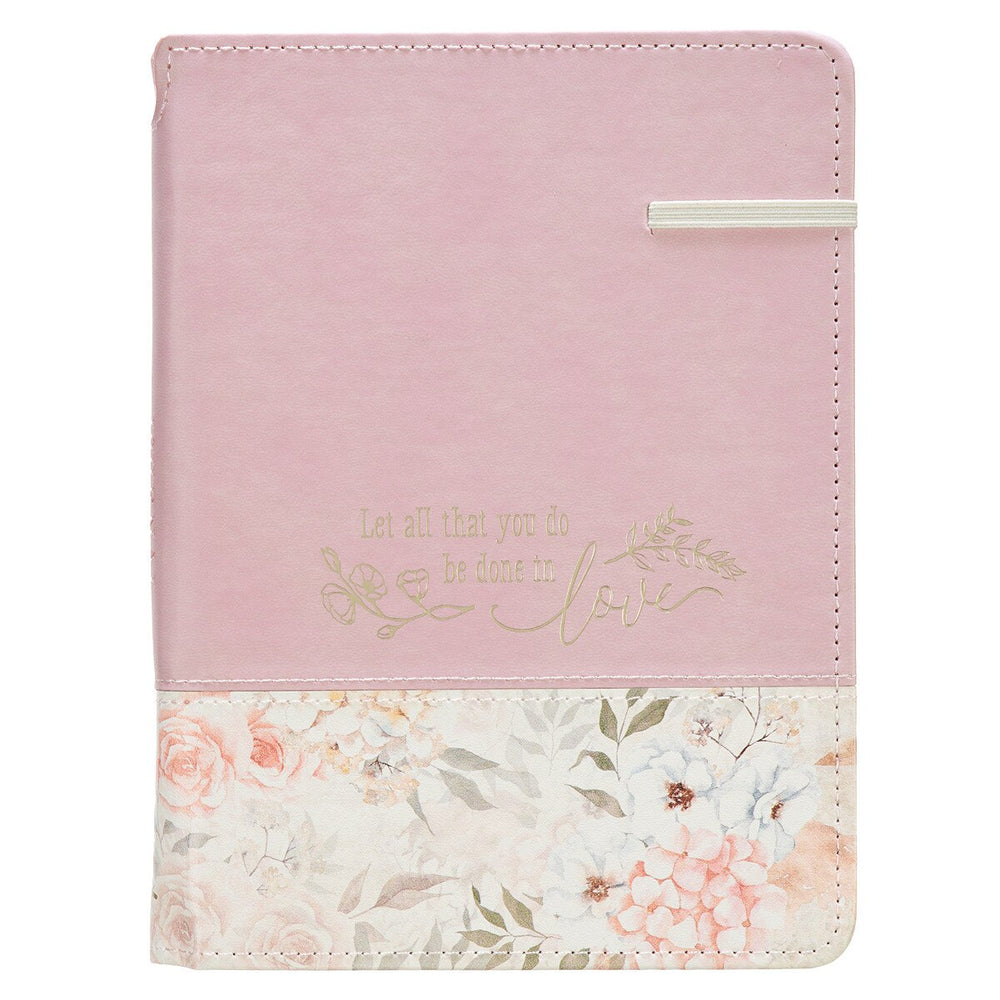 DIARIO CLÁSICO, FLORAL ROSA "DONE IN LOVE "