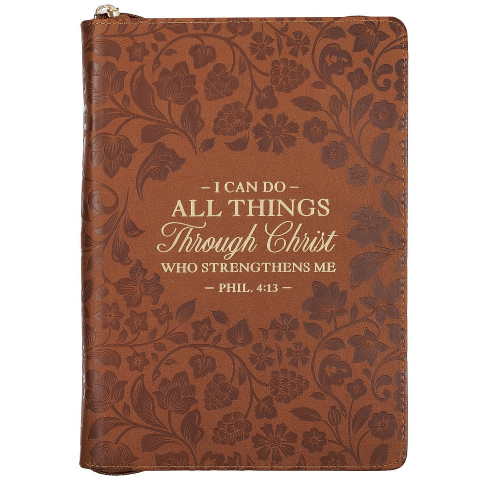 DIARIO DE PIEL SINTÉTICA CON CIERRE DE CREMALLERA "I CAN DO ALL THINGS"