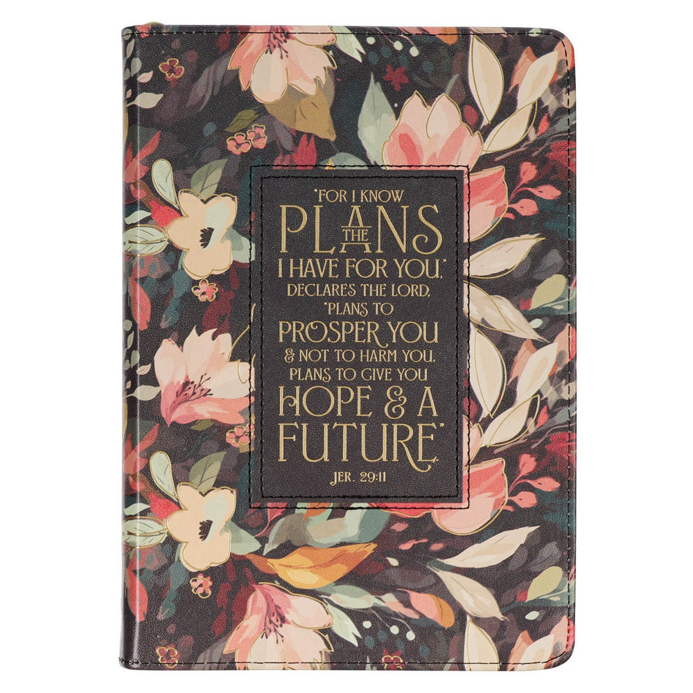 DIARIO DE PIEL SINTÉTICA, DISEÑO BOTÁNICO "HOPE AND FUTURE"