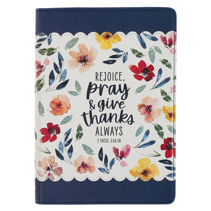 DIARIO CLÁSICO DE PIEL SINTÉTICA, DISEÑO FLORAL AZUL