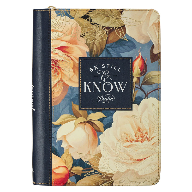 DIARIO DE PIEL SINTÉTICA CON CIERRE DE CREMALLERA "BE STILL AND KNOW SERENE"