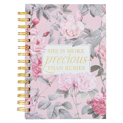 CUADERNO ARGOLLADO GRANDE CON FLORES ROSAS 