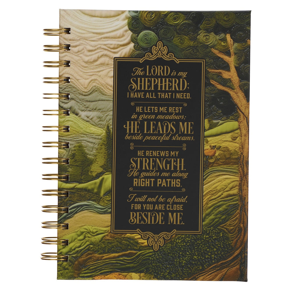 Cuaderno Argollado, El Señor es Mi Pastor, Color Verde – Salmo 23:1-4