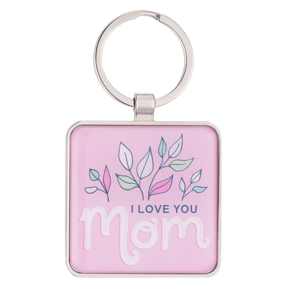 Llavero Metálico Rosa I Love You Mom – 1 Corintios 13:4
