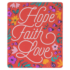 Imán Decorativo Hope Faith Love con Diseño Floral