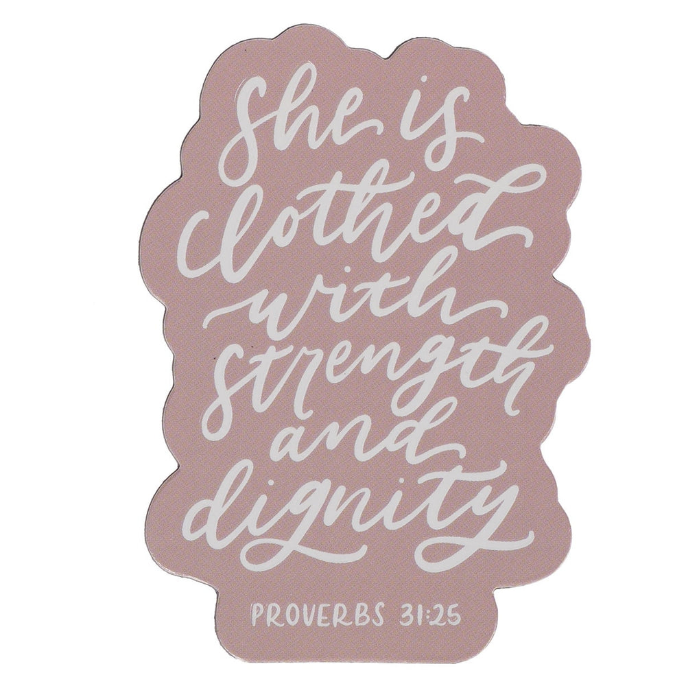 Imán Decorativo Strength and Dignity Rosa – Proverbios 31:25