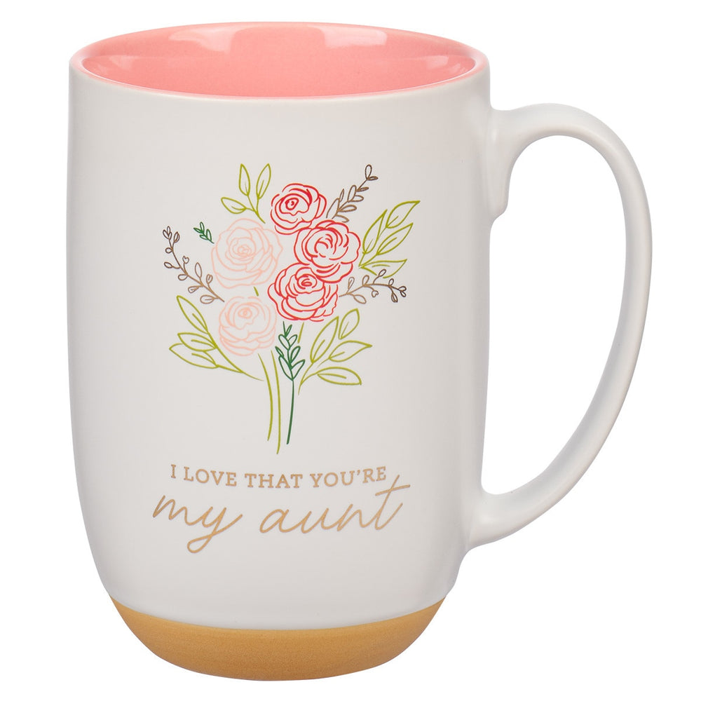 Mug rosado " I love you are my aunt"