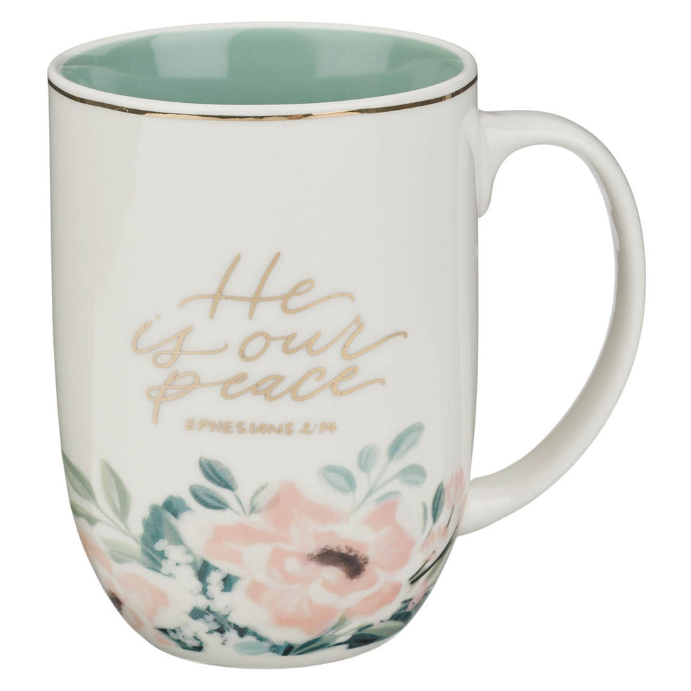Mug Floral He is Our Peace” – Efesios 2:14
