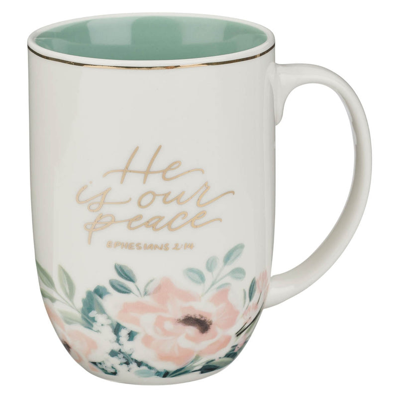 Mug Floral He is Our Peace” – Efesios 2:14