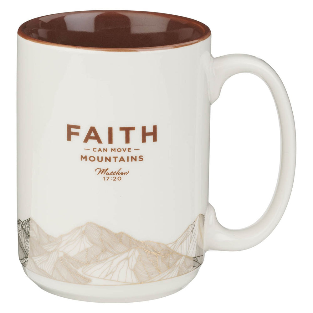 Mug Faith Can Move Mountains Blanca – Mateo 17:20