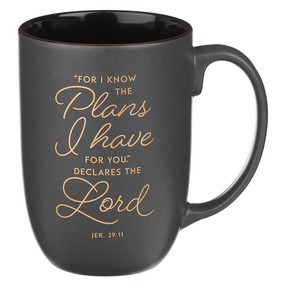 Mug I Know the Plans Gris Grafito – Jeremías 29:11
