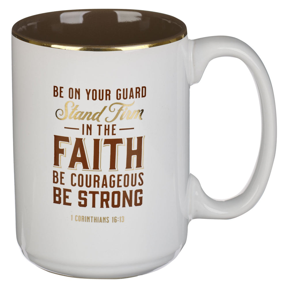 Mug de cerámica blanco "Stand firm"