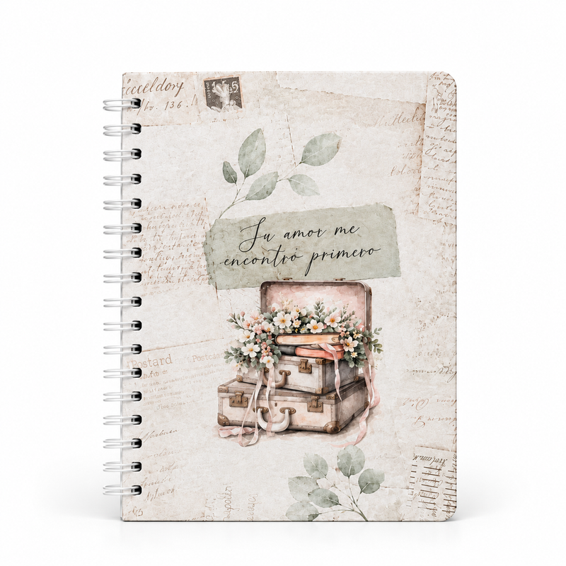 Cuaderno Argollado Grande 100 Hojas – Diseños Florales y Cerezas