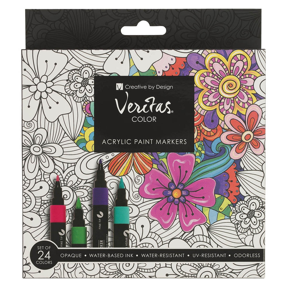 Set de Marcadores Acrílicos Veritas Color – 24 Piezas para Arte y Journaling