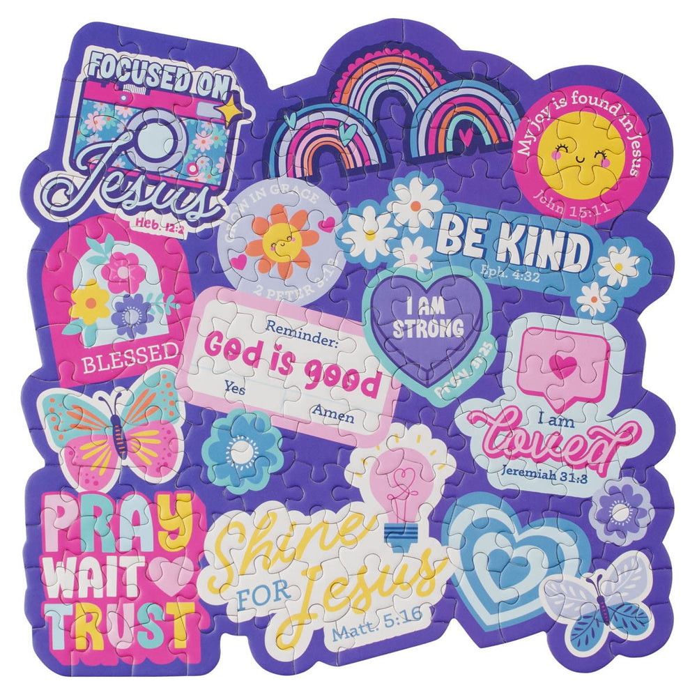 ROMPECABEZAS DE 140 PIEZAS CON STICKER "SHINE FOR JESUS"