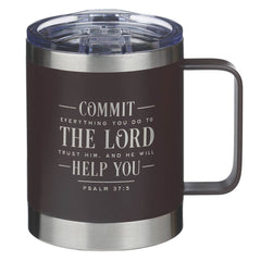 Mug en Acero Inoxidable Commit Everything You Do Ps. 37:5