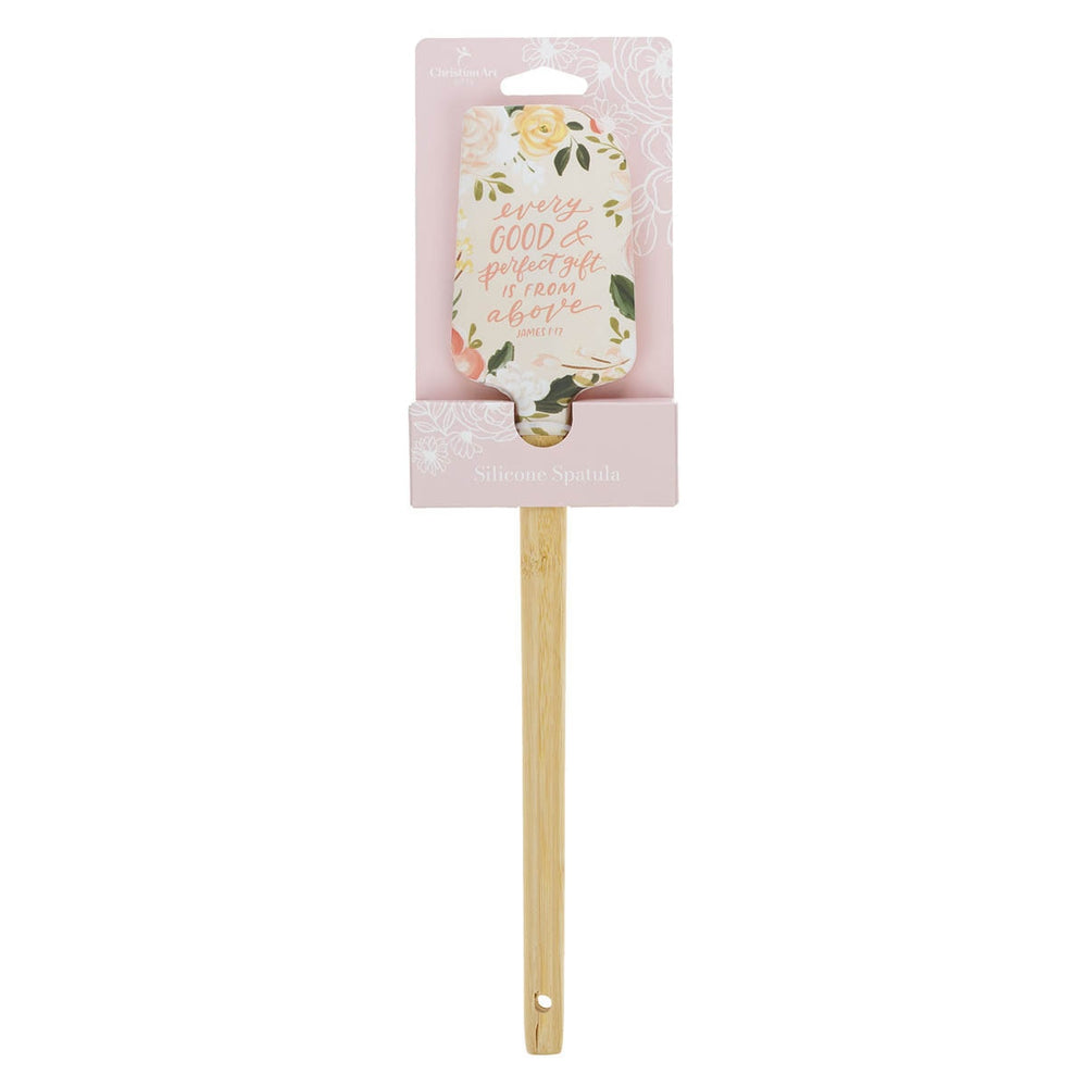 Espátula de Silicona Floral “Todo Buen Regalo Viene de Dios” – Santiago 1:17
