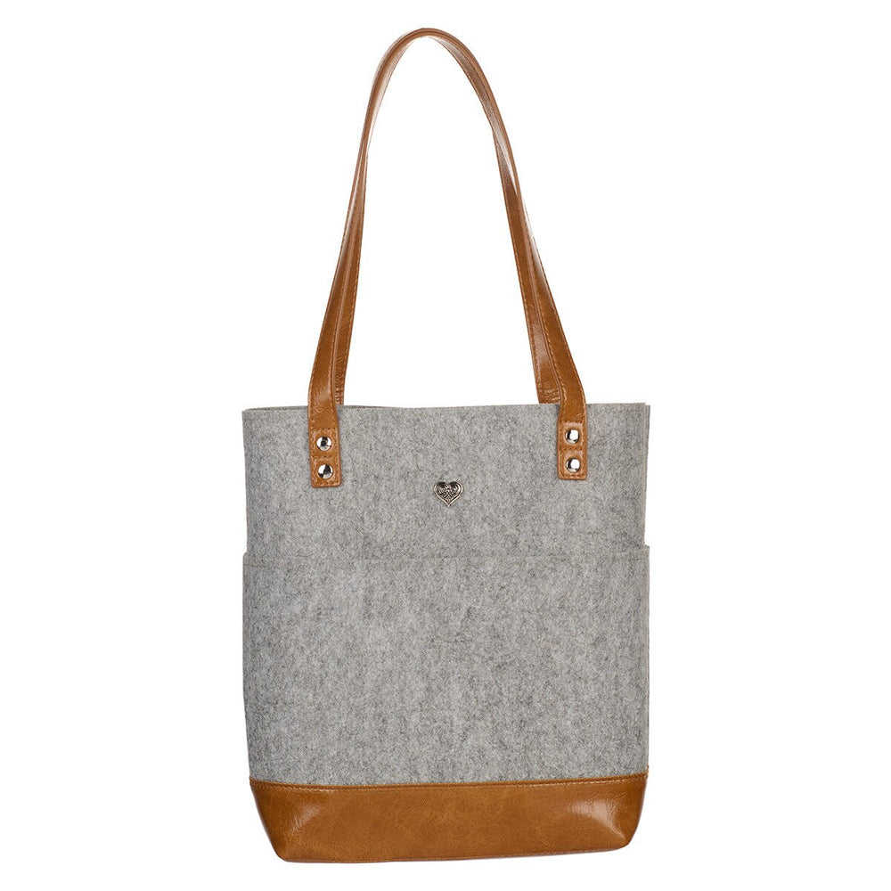 Bolso gris jaspeado en piel sintética corazón