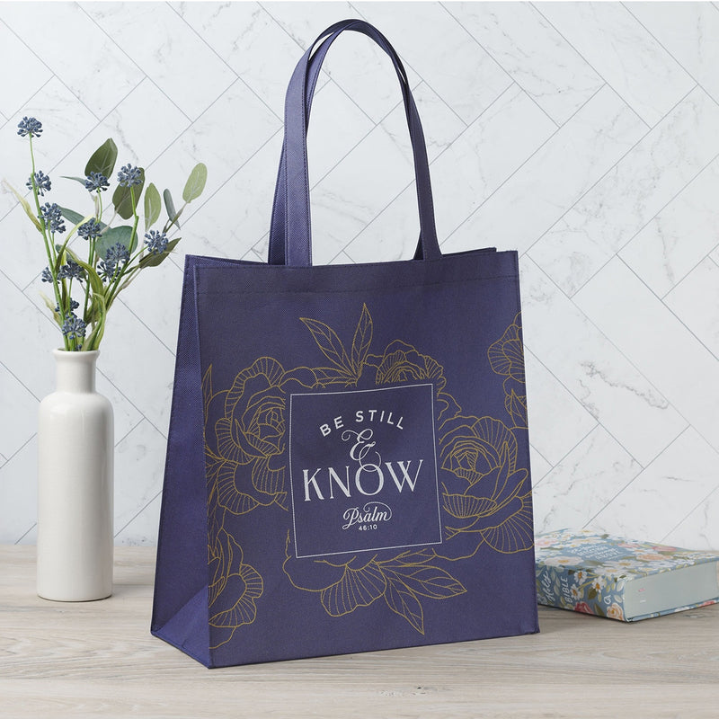 TOTE BAG MORADO BE STILL AND KNOW