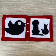 Libro Manzana (blanco, rojo, negro) para niños