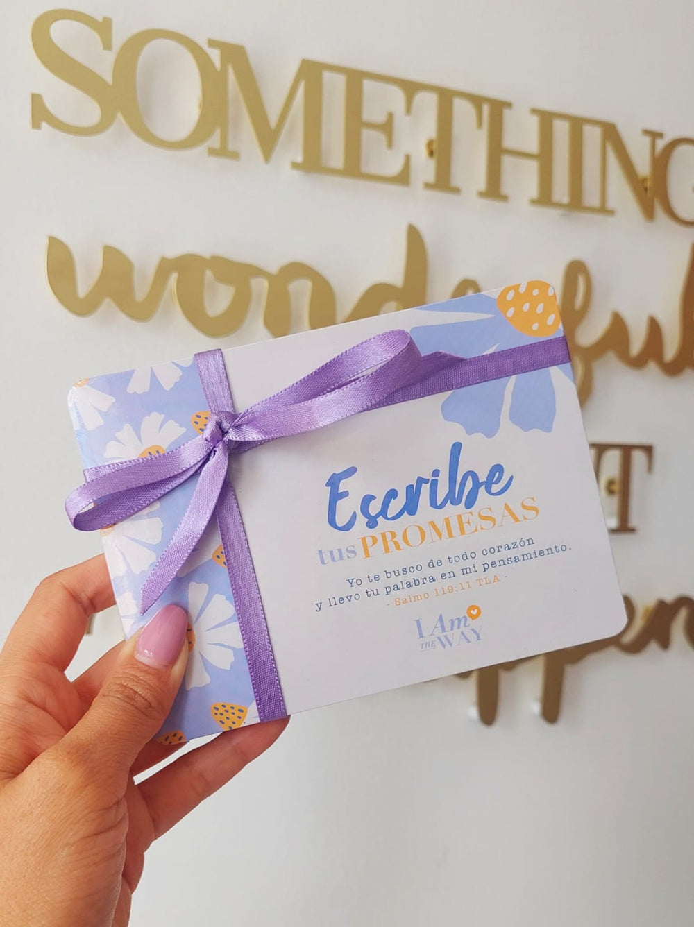 Tarjetas Escribe tus promesas I Am, color lila