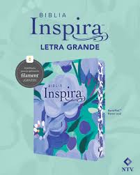 Biblia Inspira, color azul, letra grande con Filament - NTV