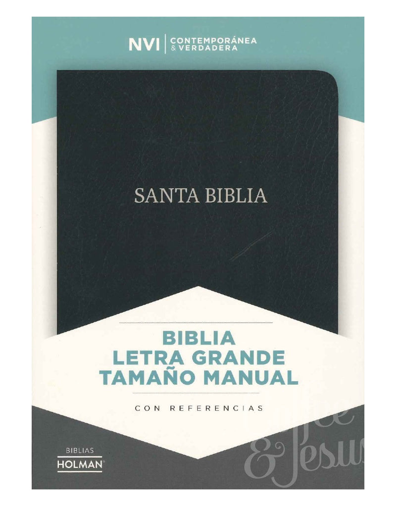 Biblia letra grande, tamaño manual piel negro - NVI