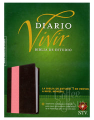 Biblia de estudio del diario vivir color café/rosado- NTV