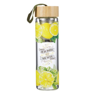 Well With My Soul Glass Water Bottle Infuser