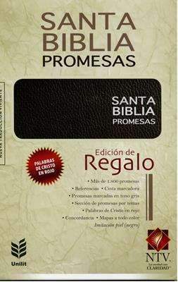 Biblia de promesas, piel negro edición de regalo - NTV