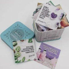 150 Promesas bíblicas sanidad en caja metálica