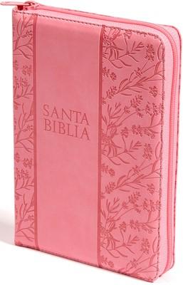 Biblia letra grande con cierre rosado - RVR 1960 - Coffee & Jesus
