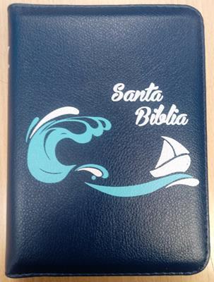 Biblia pequeña de bolsillo con cierre, color azul - RVR 1960