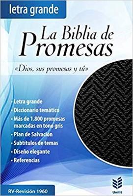 Biblia de promesas, letra grande, negro con cierre - RVR 1960 - Coffee & Jesus