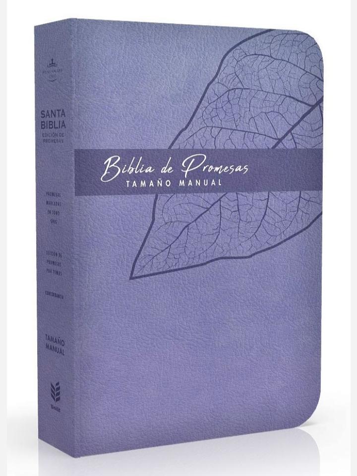 Biblia de promesas, manual letra grande, imitación piel lavanda - RVR 1960