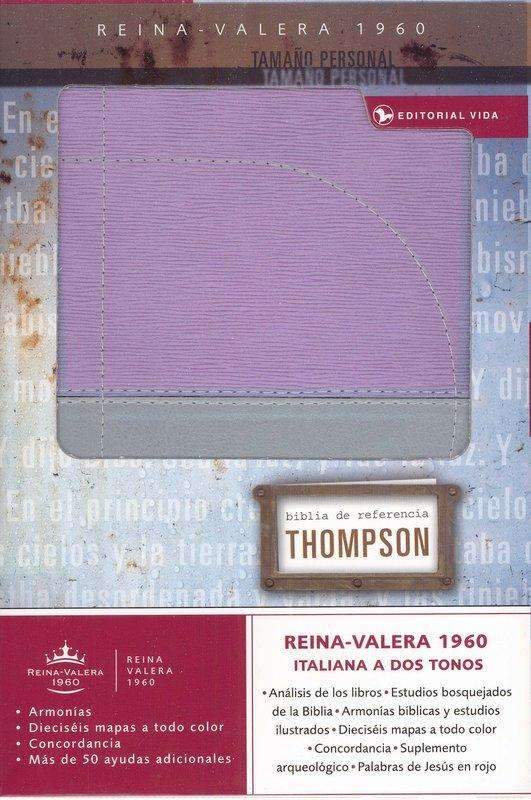 Biblia de referencia Thompson, dúo tono gris y lila - RVR 1960
