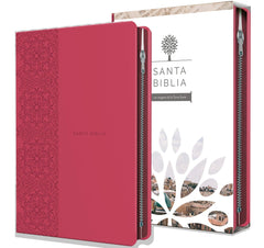 BIblia ziper fucsia letra grande tamaño manual - RVR 1960
