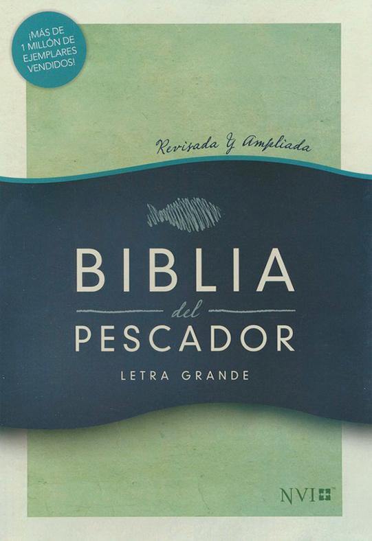 Biblia del pescador, letra grande verde tapa dura - NVI