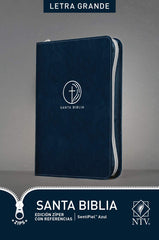 Biblia edición zipper con referencias azul sentipiel- NTV