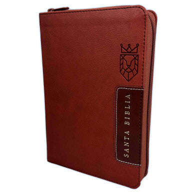 Biblia letra grande manual con cierre, imitación piel café con índice - RVR 1960