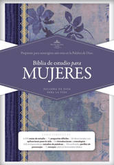 Biblia de estudio para mujeres, azul floreado en tela con índice - RVR 1960