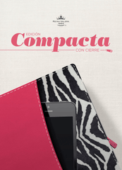 Biblia edición compacta con cierre, fucsia y cebra - RVR 1960